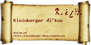 Kleinberger Ákos névjegykártya