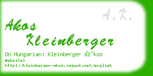 akos kleinberger business card